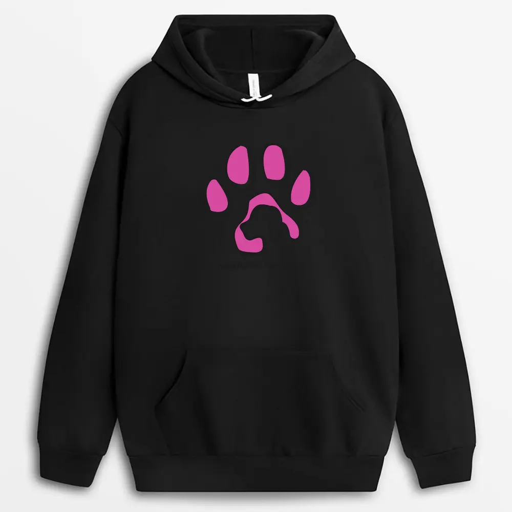 Black hoodie with custom dog portrait and “True Companion” lettering